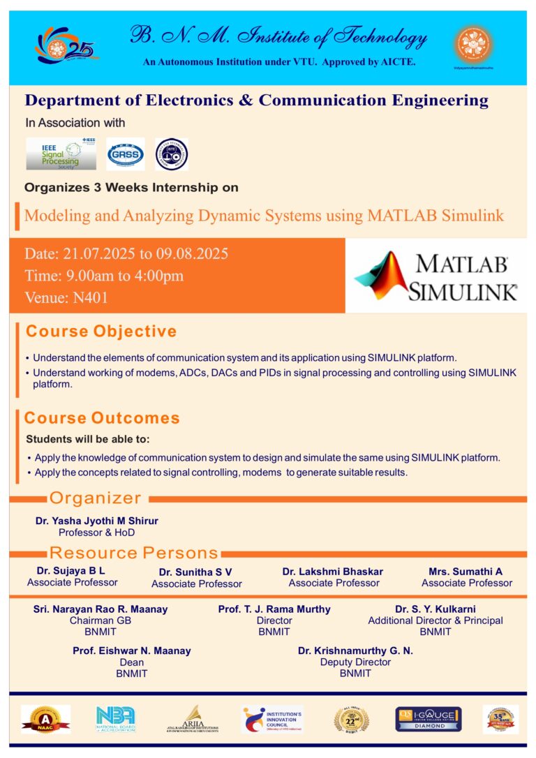 Modeling and Analyzing Dynamic Systems using MATLAB Simulink on 21st ...